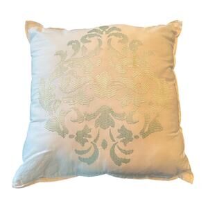 Accent Pillow White Green Pattern‎ Design Home Decor 15 x 15 Inches Lightweight